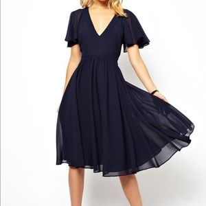 ASOS flutter sleeve midi dress
